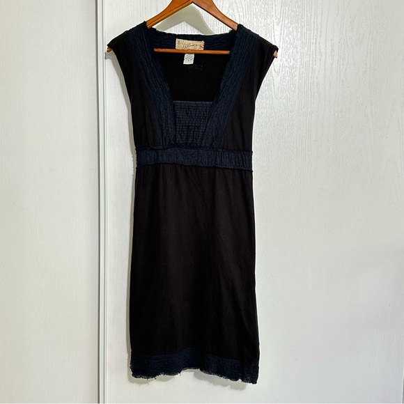 Vintage Y2K Billabong Summer Black Babydoll Midi Dress Cotton Linen Size Large - Picture 3 of 12